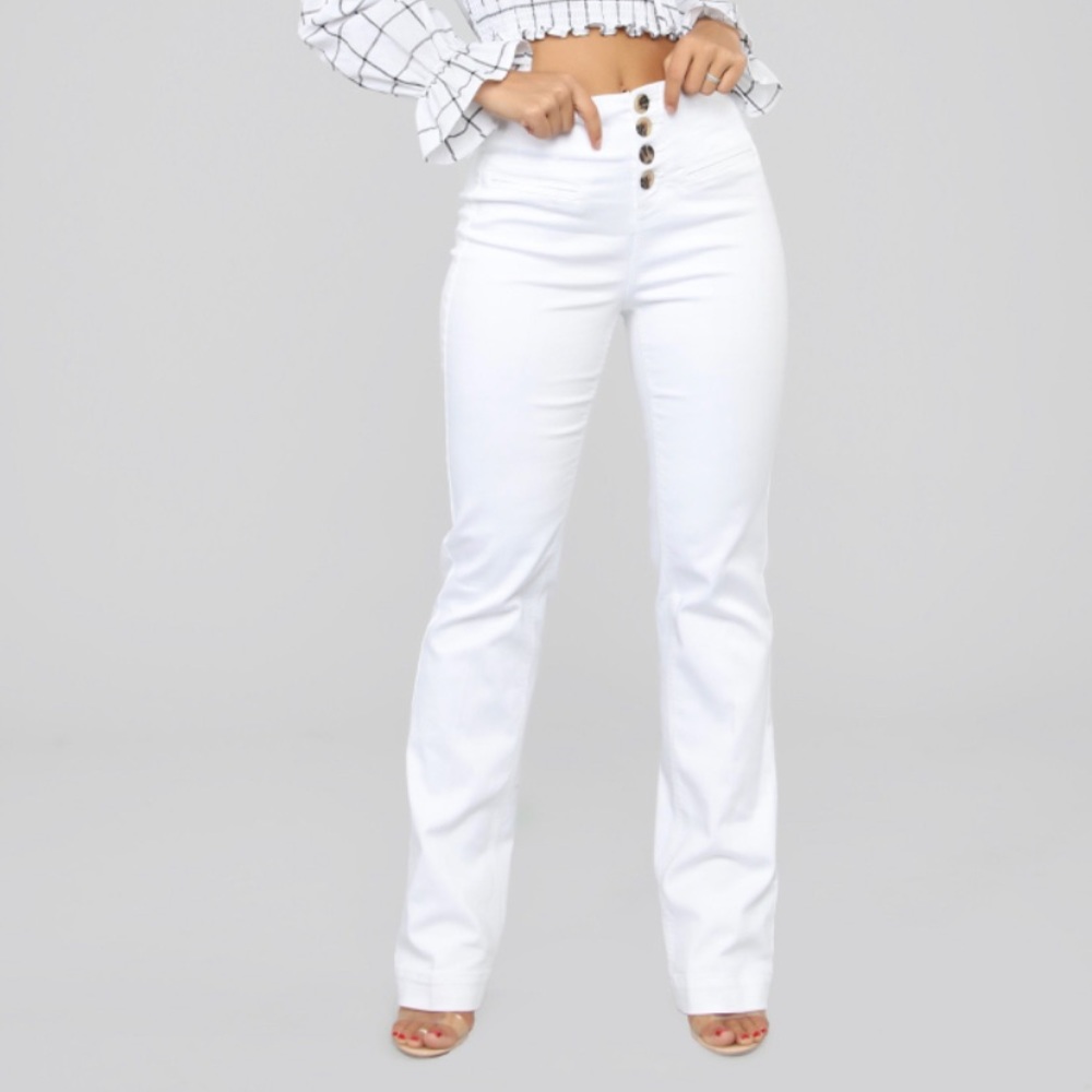 High waisted White Fashion Nova Pants